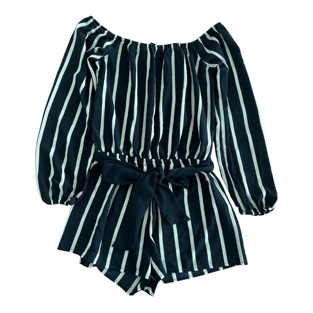 Forever 21 Romper Blue & White Stripes Women Size Small